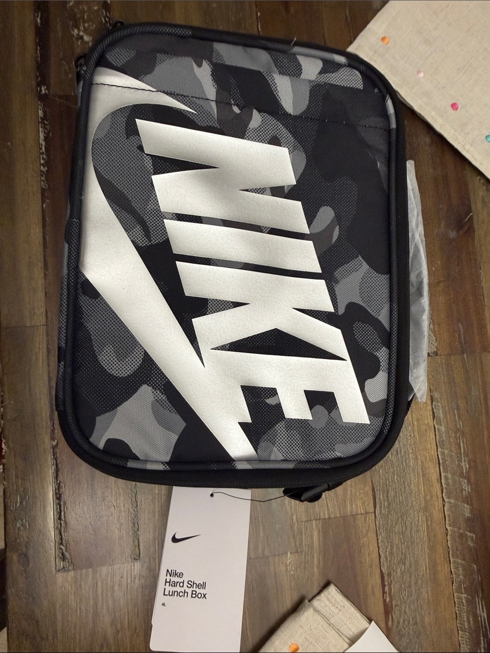 Nike Black & Gray Camo Hard Shell Toiletry Bag